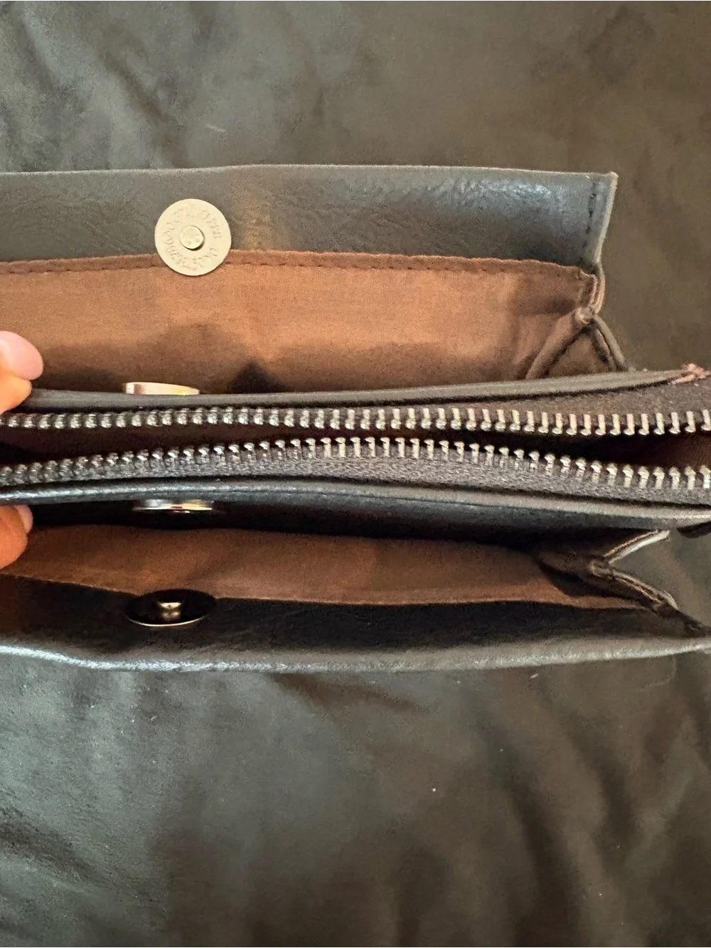Black Crossbody Shoulder Bag - Minimal Leather Design
